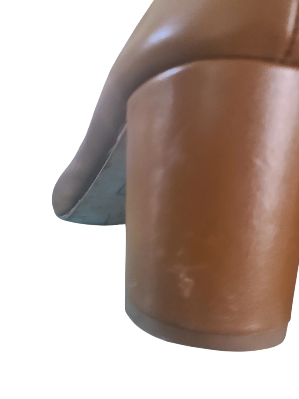 Madewell Reid Pump Genuine Leather Cognac Round Toe Cylindrical Heel Size 9.5